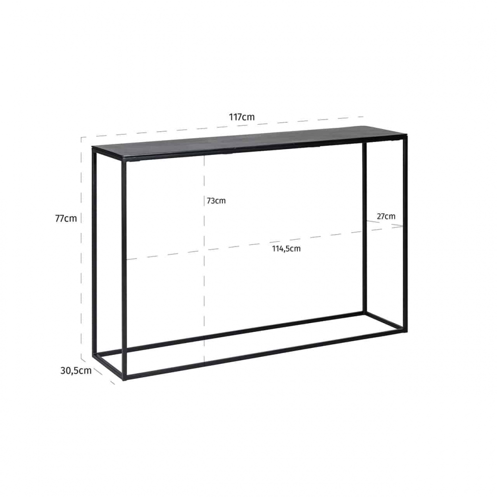 Wall table Bolder aluminium black (Black)