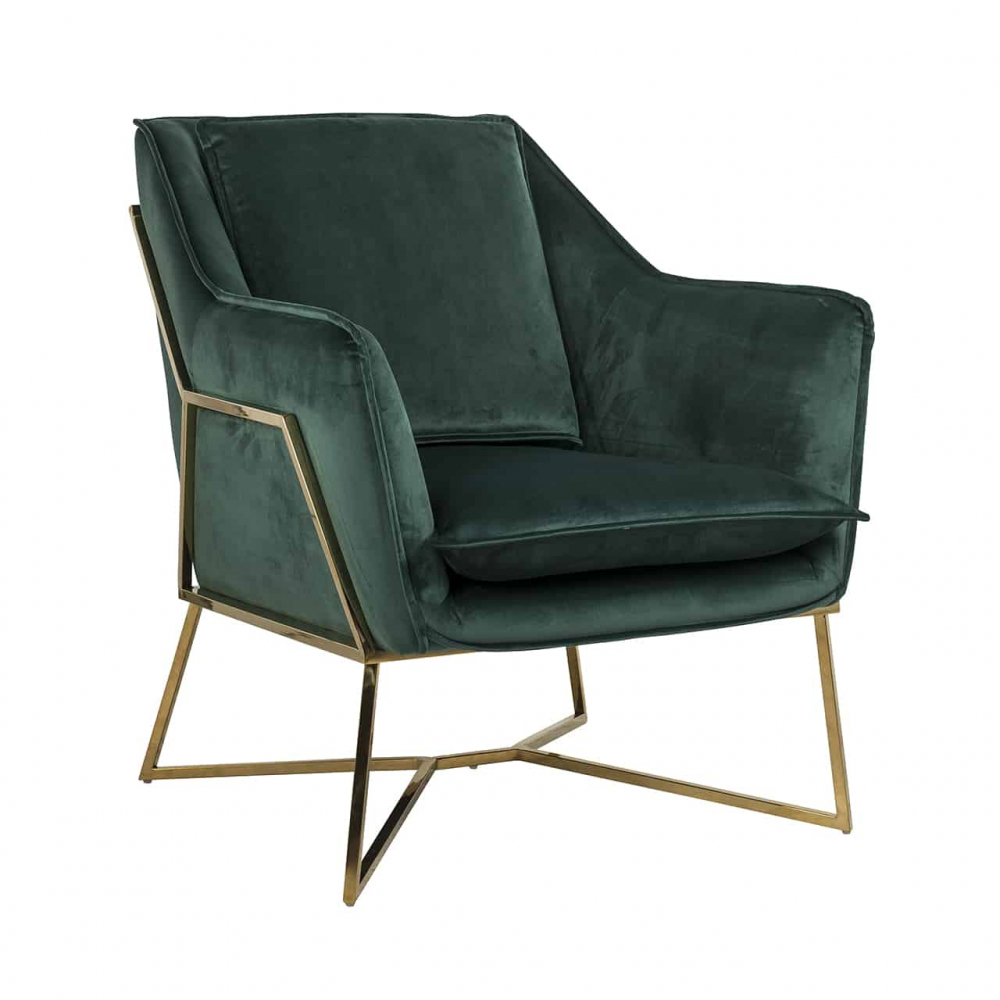 Armchair Aurelia Green velvet / gold (Quartz Green 501)