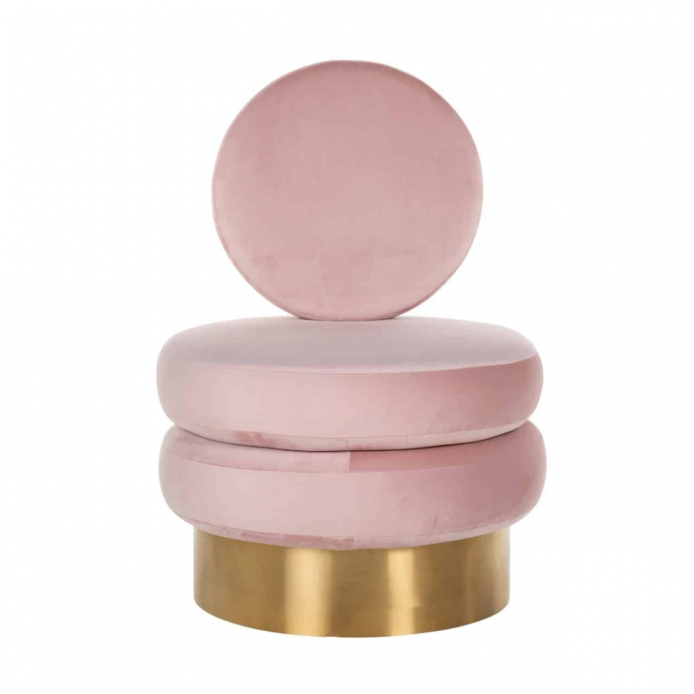 Armchair Balou Pink Velvet / gold (Quartz Pink 700)