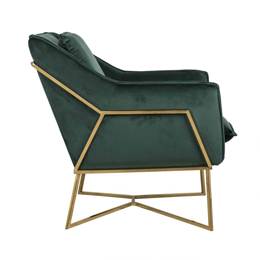 Armchair Aurelia Green velvet / gold (Quartz Green 501)