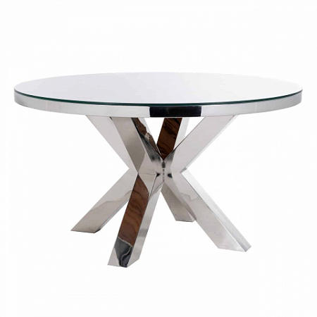 Dining Kensington table round 140Ш incl. glass (Silver)